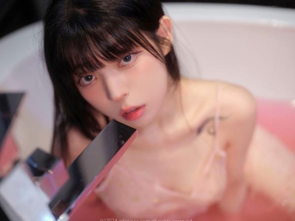   韩国美女-Yudi-ArtGravia-632-淡粉透视薄纱诱惑，浴室私房照尽显迷人曲线第28张图片