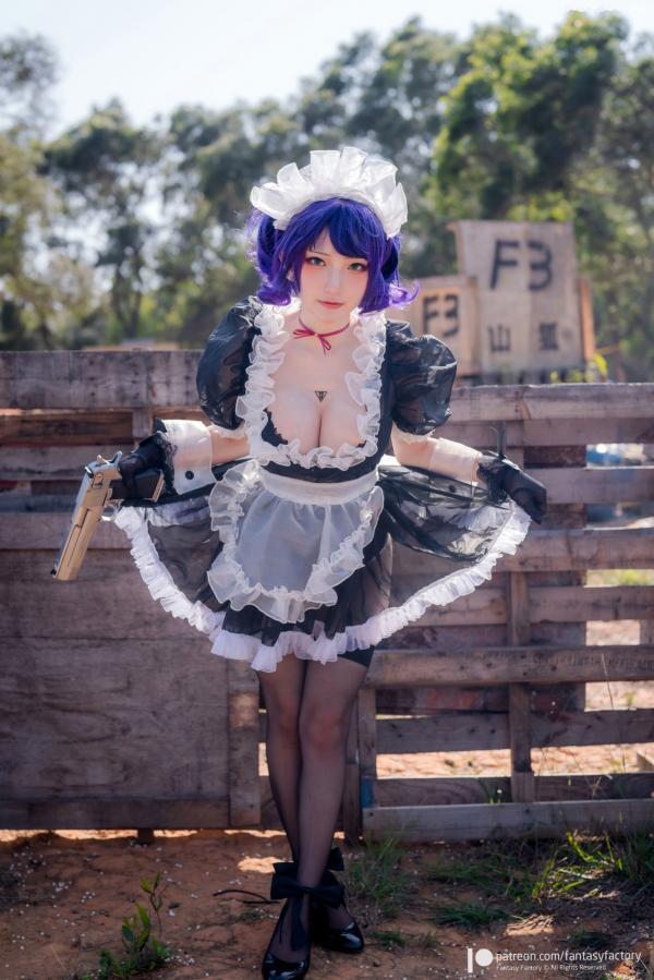    Fantasy-Factory-小丁Ding战斗女仆Cosplay：冷艳枪械少女的废墟战场与制服暴力美学第13张图片