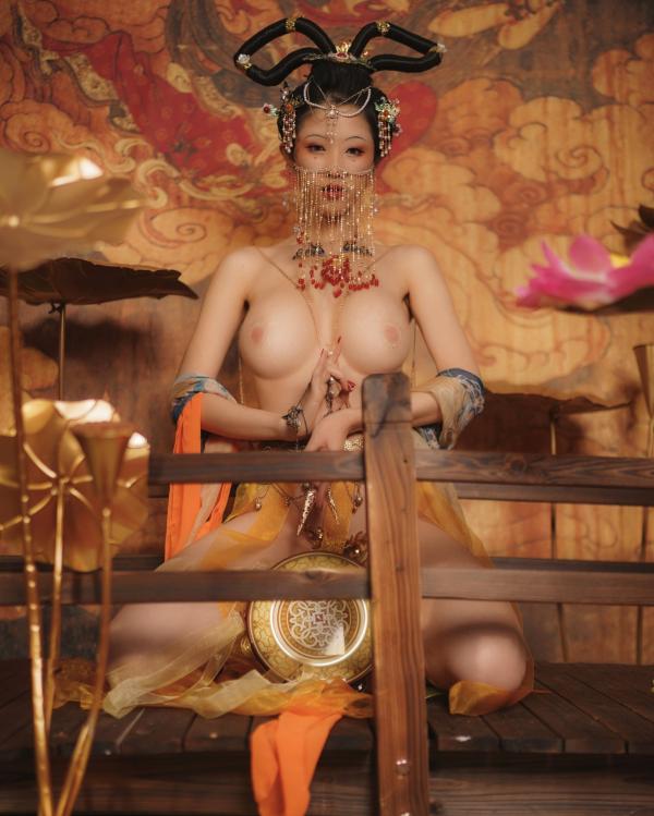    钛合金TiTi-画中仙：极致敦煌古风大尺度艺术私房写真第4张图片