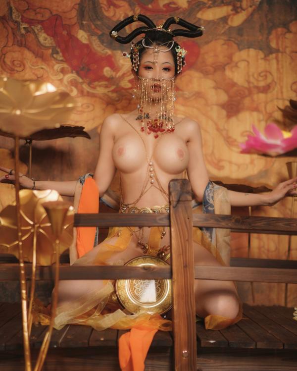   钛合金TiTi-画中仙：极致敦煌古风大尺度艺术私房写真第5张图片