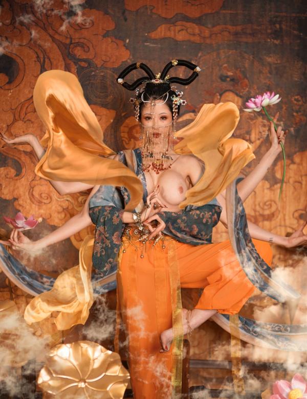    钛合金TiTi-画中仙：极致敦煌古风大尺度艺术私房写真第28张图片