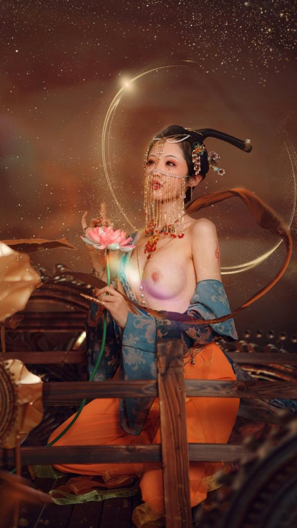    钛合金TiTi-画中仙：极致敦煌古风大尺度艺术私房写真第32张图片