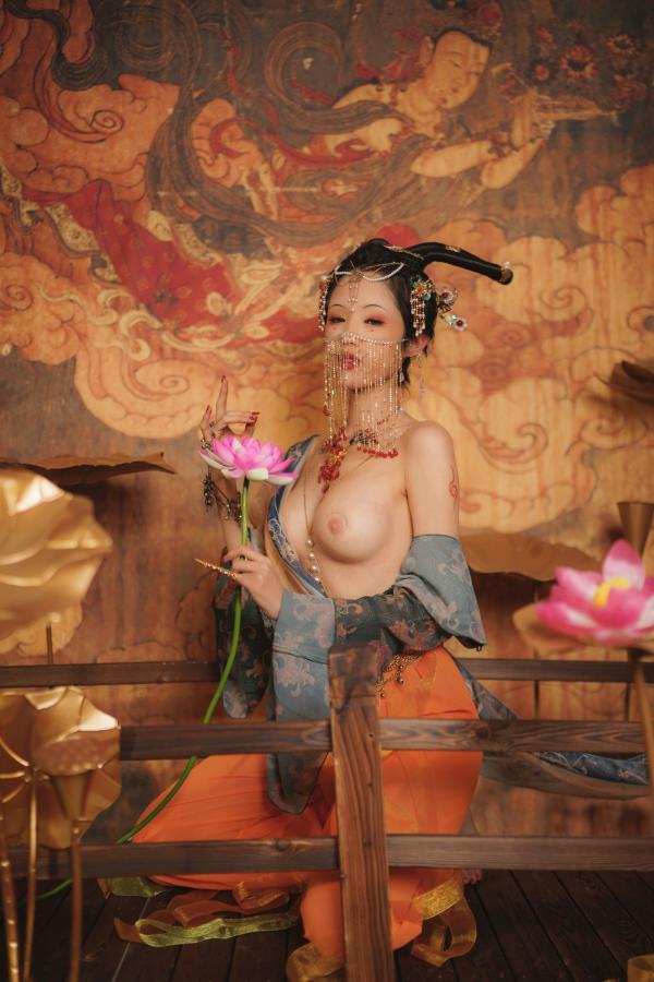    钛合金TiTi-画中仙：极致敦煌古风大尺度艺术私房写真第33张图片