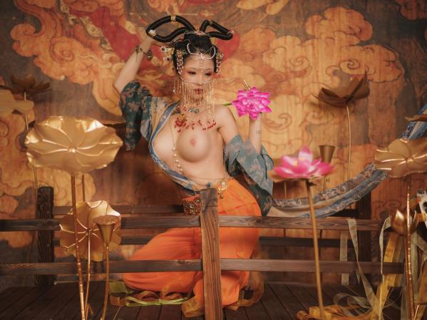    钛合金TiTi-画中仙：极致敦煌古风大尺度艺术私房写真第34张图片