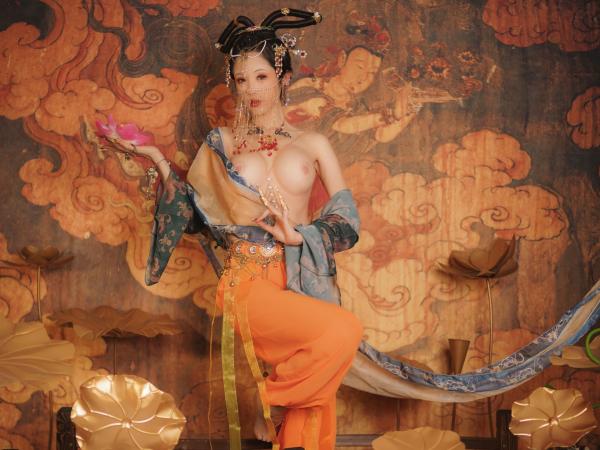    钛合金TiTi-画中仙：极致敦煌古风大尺度艺术私房写真第35张图片