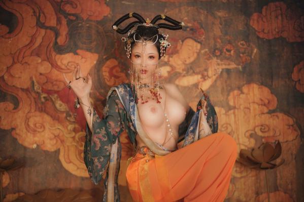    钛合金TiTi-画中仙：极致敦煌古风大尺度艺术私房写真第37张图片