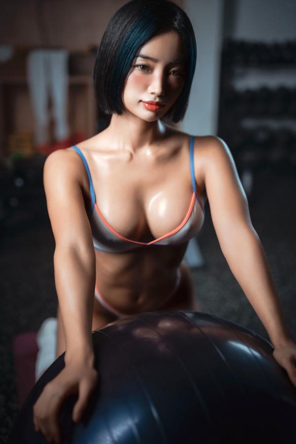    韩国美女爆乳女王健身房私人课程写真，蓝色吊带勾勒迷人紧致曲线，极致诱惑运动健身风格，DJAWA摄影大片第114张图片
