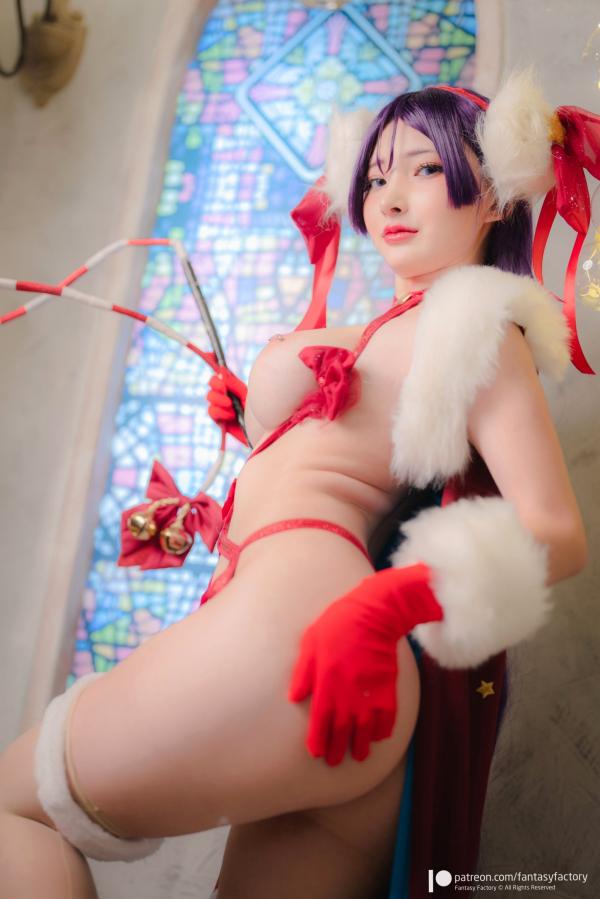    FantasyFactory-小丁Ding与伙伴-赖光与酒吞圣诞Cosplay大尺度私房写真-性感角色扮演-美胸诱惑第13张图片