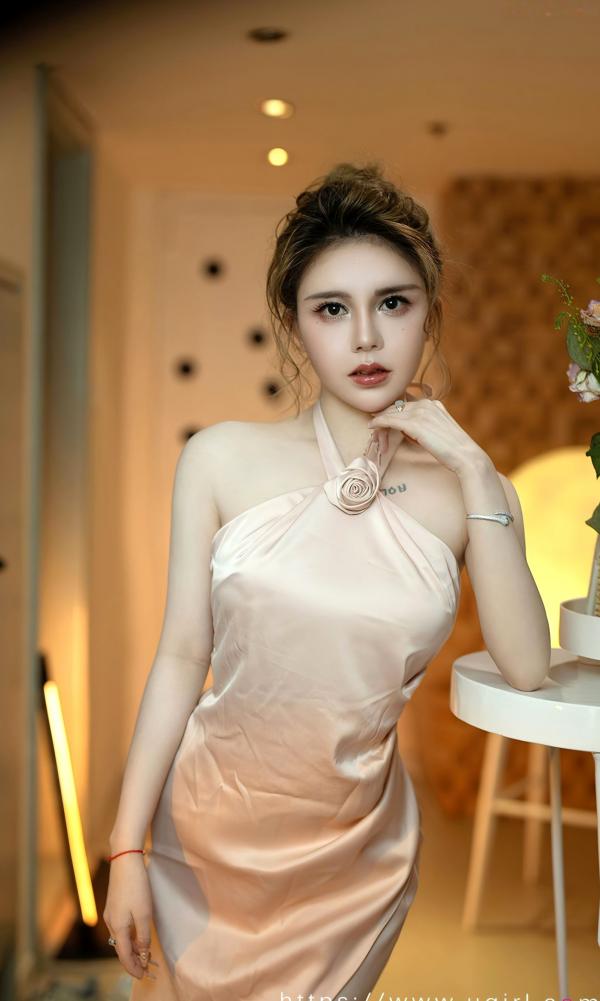    UGirlsApp尤果美幸baby《传统节日元宵节》：温婉居家风，粉色玫瑰礼裙，优雅知性魅惑写真第5张图片