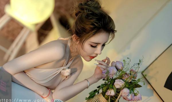    UGirlsApp尤果美幸baby《传统节日元宵节》：温婉居家风，粉色玫瑰礼裙，优雅知性魅惑写真第22张图片