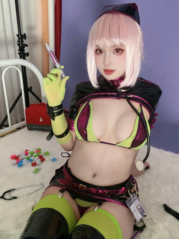    Puy Puy - Nightingale Halloween 万圣节暗黑护士角色扮演，性感漆皮制服诱惑，美艳红瞳冷艳出镜 [91P]第74张图片