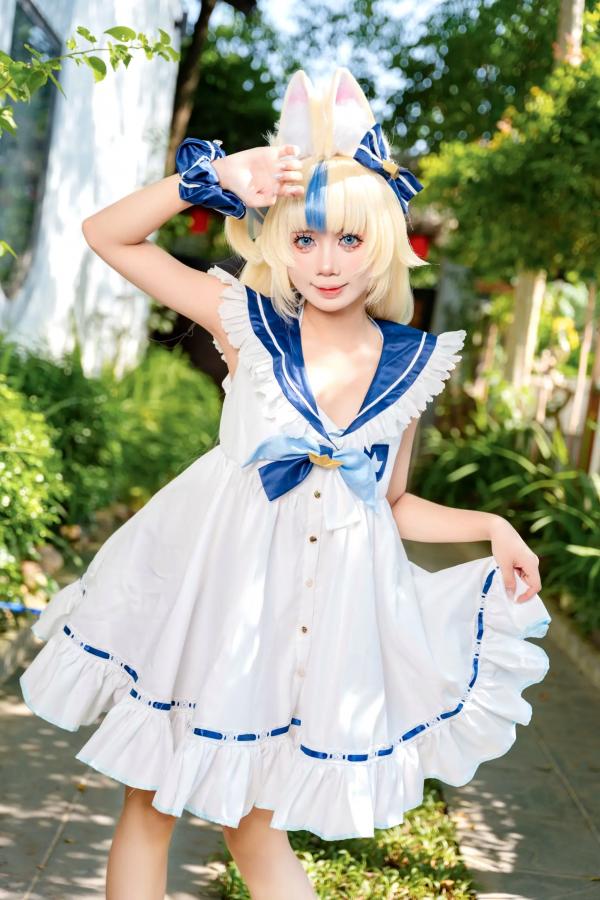    PoppaChan Sameko Saba二次元猫耳少女cosplay私房写真，清凉蓝白水手服诱惑，甜美可爱的室内唯美演绎，尽享治愈系灵动美少女风情[81P]第1张图片