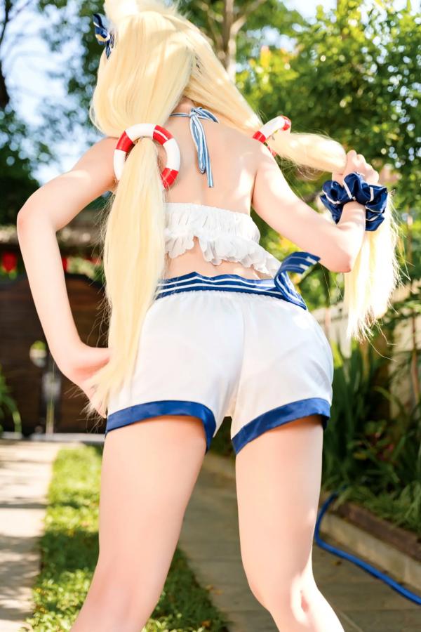    PoppaChan Sameko Saba二次元猫耳少女cosplay私房写真，清凉蓝白水手服诱惑，甜美可爱的室内唯美演绎，尽享治愈系灵动美少女风情[81P]第18张图片