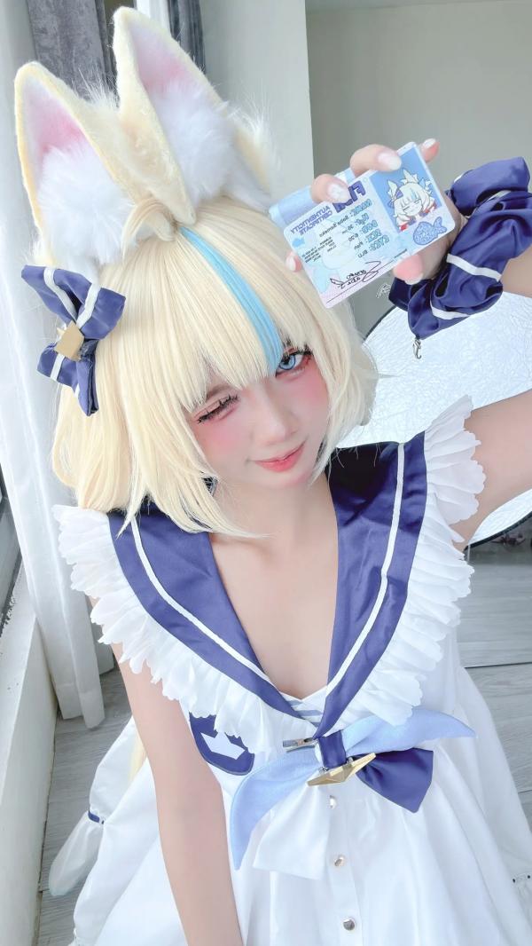    PoppaChan Sameko Saba二次元猫耳少女cosplay私房写真，清凉蓝白水手服诱惑，甜美可爱的室内唯美演绎，尽享治愈系灵动美少女风情[81P]第42张图片