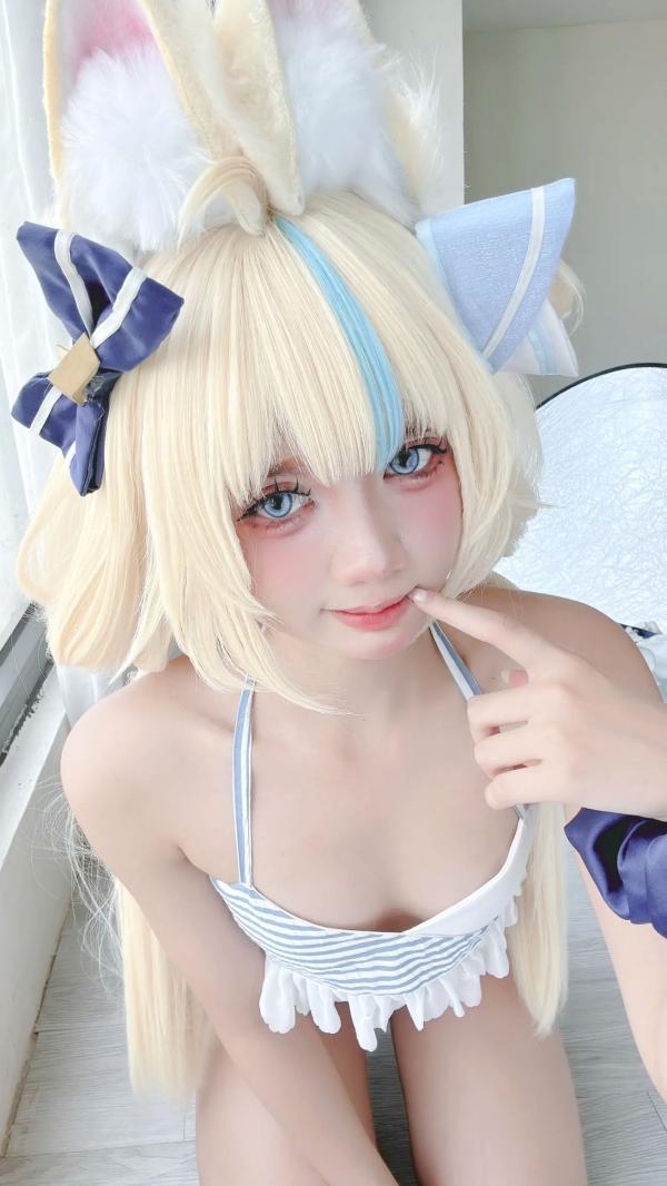    PoppaChan Sameko Saba二次元猫耳少女cosplay私房写真，清凉蓝白水手服诱惑，甜美可爱的室内唯美演绎，尽享治愈系灵动美少女风情[81P]第44张图片