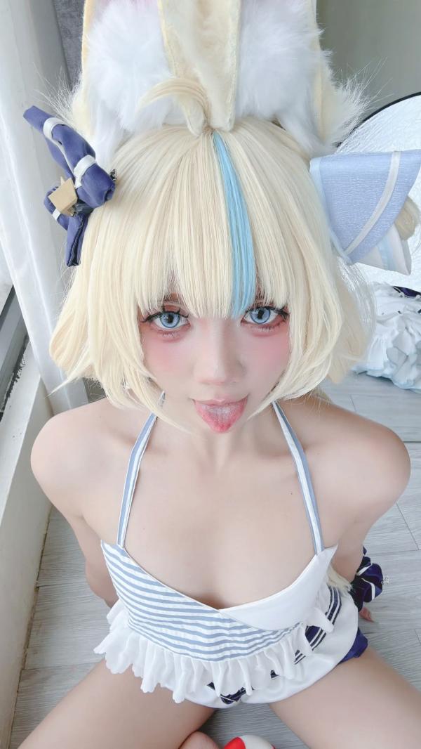    PoppaChan Sameko Saba二次元猫耳少女cosplay私房写真，清凉蓝白水手服诱惑，甜美可爱的室内唯美演绎，尽享治愈系灵动美少女风情[81P]第47张图片