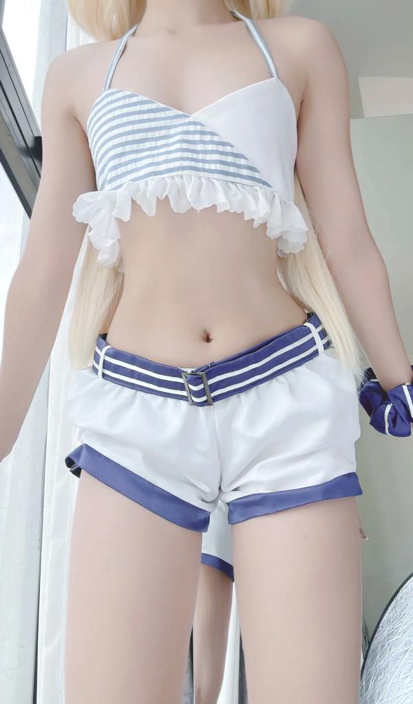    PoppaChan Sameko Saba二次元猫耳少女cosplay私房写真，清凉蓝白水手服诱惑，甜美可爱的室内唯美演绎，尽享治愈系灵动美少女风情[81P]第48张图片
