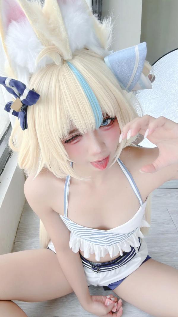    PoppaChan Sameko Saba二次元猫耳少女cosplay私房写真，清凉蓝白水手服诱惑，甜美可爱的室内唯美演绎，尽享治愈系灵动美少女风情[81P]第53张图片