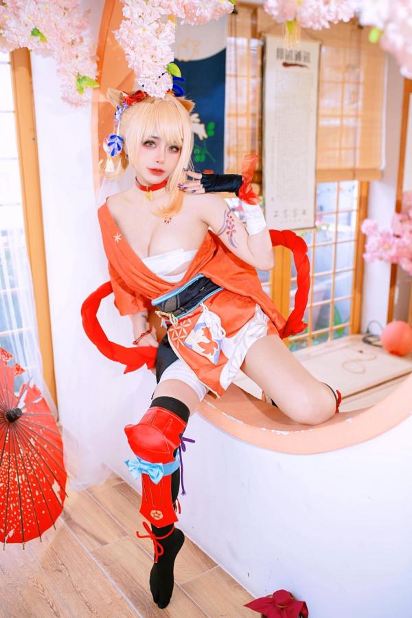   Byoru-宵宫-原神-Yoimiya-Genshin-Impact-日式私房高还原Cos大尺度写真第1张图片