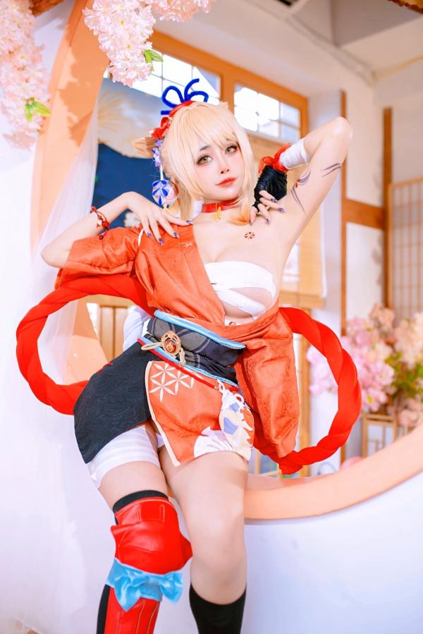   Byoru-宵宫-原神-Yoimiya-Genshin-Impact-日式私房高还原Cos大尺度写真第3张图片