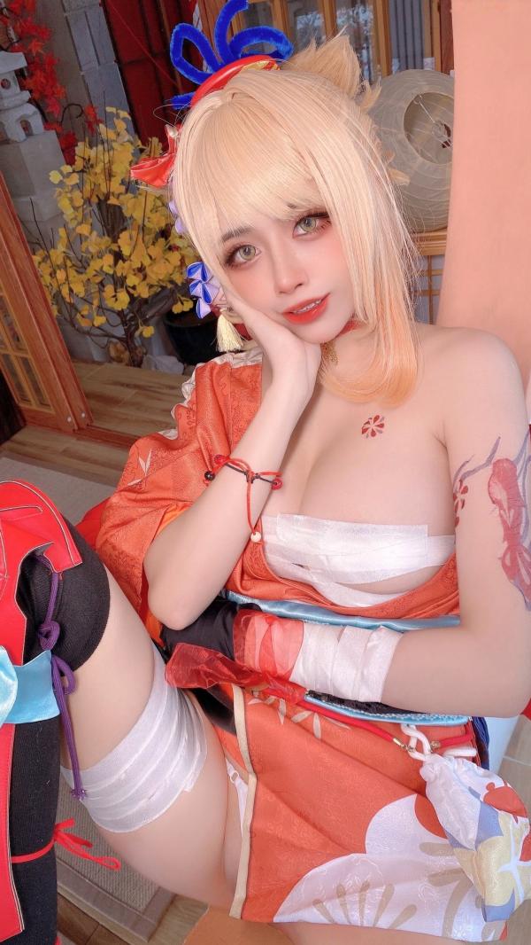    Byoru-宵宫-原神-Yoimiya-Genshin-Impact-日式私房高还原Cos大尺度写真第47张图片