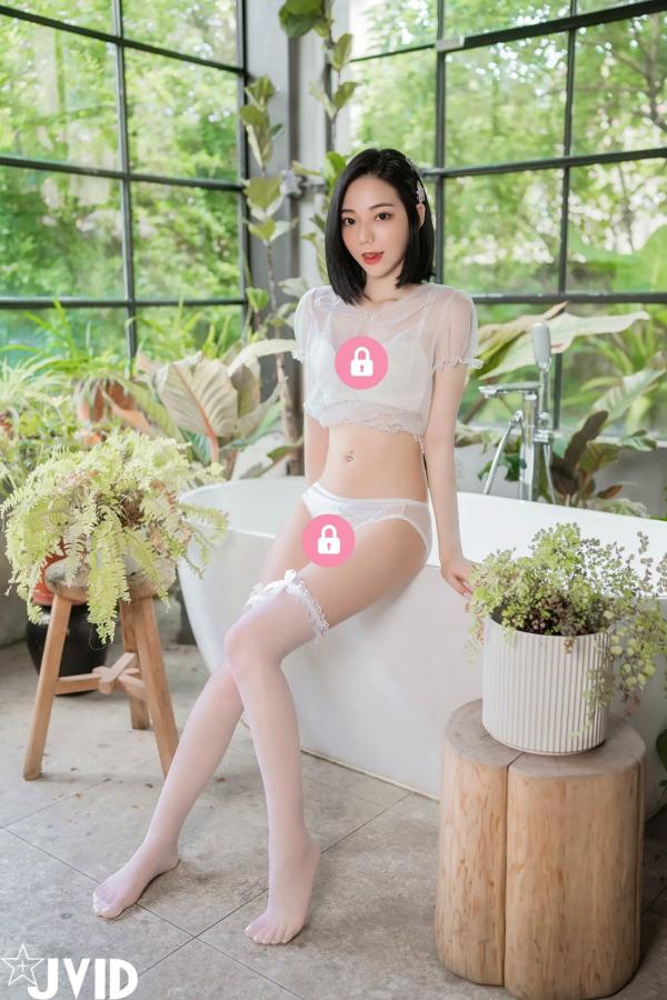    [JVID] 啾啾 - 纯欲系女孩：粉色兔女郎俏皮诱惑与清爽浴室湿身泡泡浴系列第90张图片