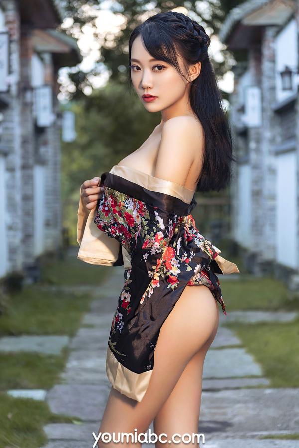    YouMi尤蜜-何嘉颖-《和风煦女》唯美日系和服私房写真，古风庭院中的温婉性感女神韵味第8张图片