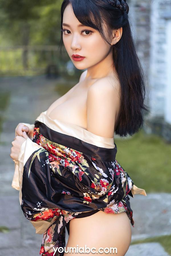   YouMi尤蜜-何嘉颖-《和风煦女》唯美日系和服私房写真，古风庭院中的温婉性感女神韵味第10张图片