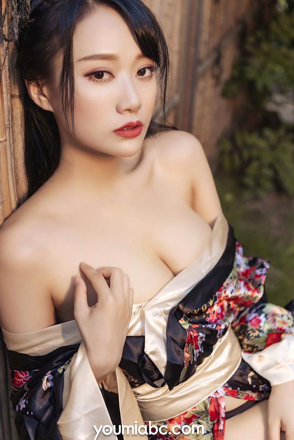    YouMi尤蜜-何嘉颖-《和风煦女》唯美日系和服私房写真，古风庭院中的温婉性感女神韵味第15张图片