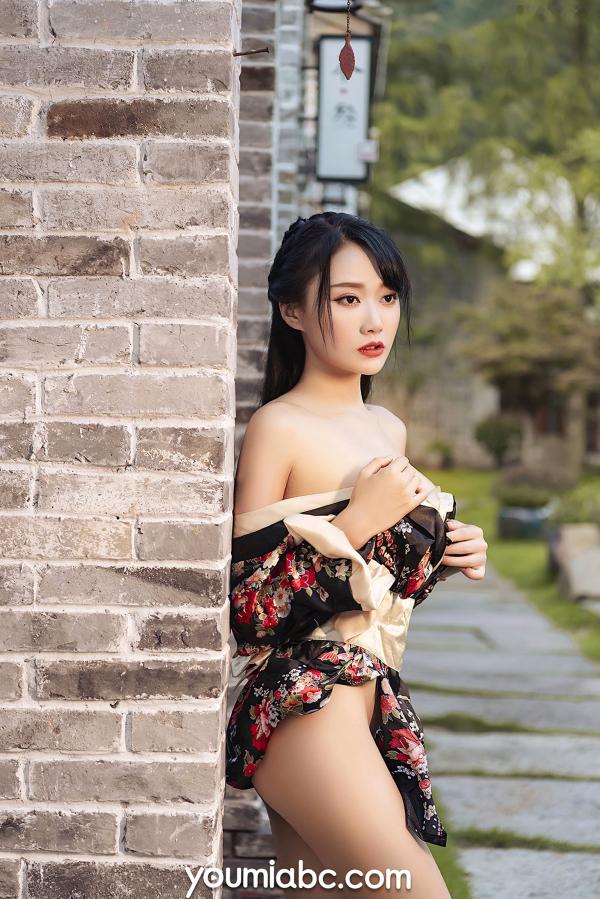    YouMi尤蜜-何嘉颖-《和风煦女》唯美日系和服私房写真，古风庭院中的温婉性感女神韵味第20张图片