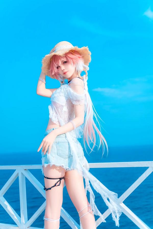    Shika小鹿鹿 海边夏日写真 动漫角色扮演 唯美海景 蕾丝装束 清新治愈人像摄影 [22P]第11张图片