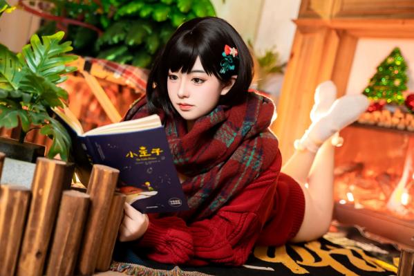    虎森森 - 圣诞快乐：节日红绿彩绘私房写真，火辣诱惑圣诞女神，性感视觉盛宴第48张图片