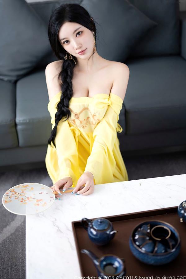 杨晨晨 sugar小甜心CC  XiaoYu语画界-1126-杨晨晨Yome：明媚亮黄居家私房写真，诱惑连衣短裙演绎极致美感，无圣光大尺度唯美视觉盛宴第79张图片