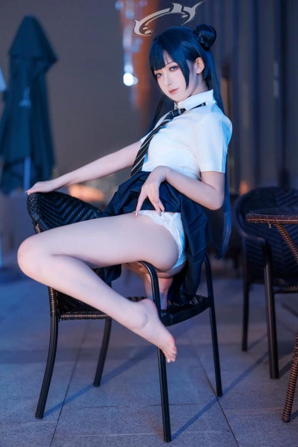    封疆疆v - 妃咲JK制服私房写真，蔚蓝档案夜景夜拍，清纯校服少女角色扮演[33P]第5张图片