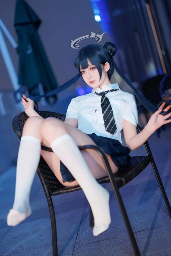    封疆疆v - 妃咲JK制服私房写真，蔚蓝档案夜景夜拍，清纯校服少女角色扮演[33P]第8张图片