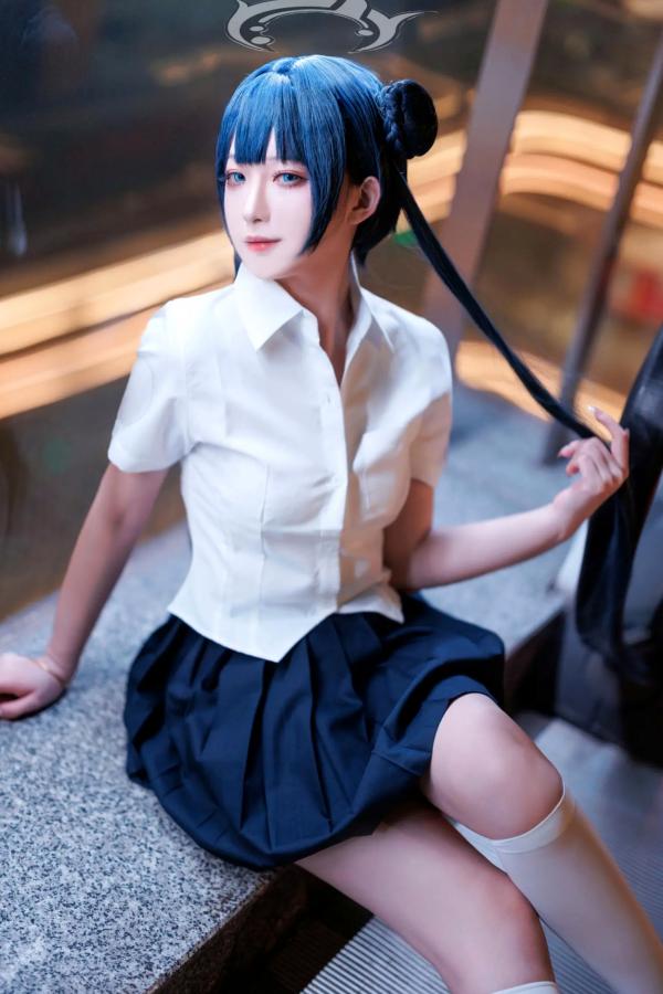    封疆疆v - 妃咲JK制服私房写真，蔚蓝档案夜景夜拍，清纯校服少女角色扮演[33P]第13张图片