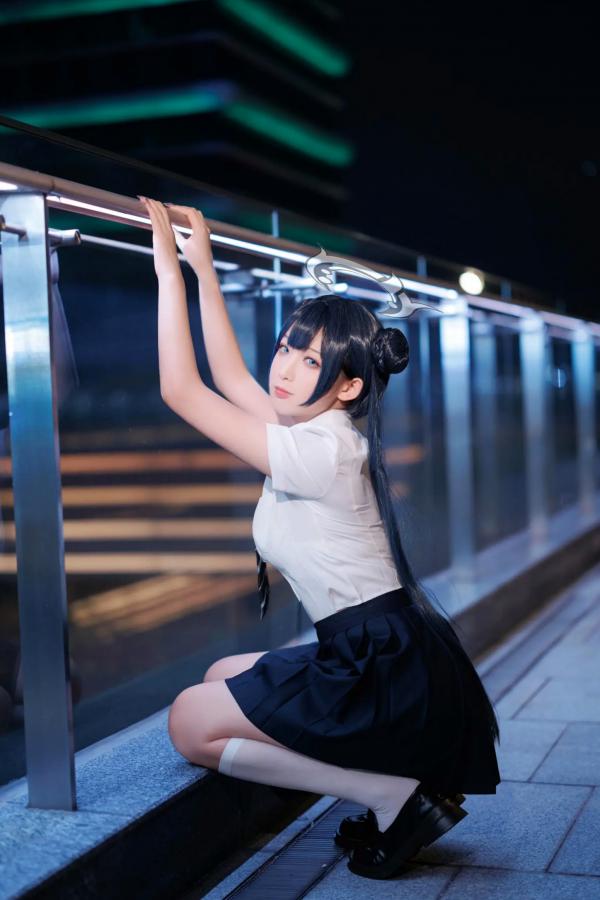    封疆疆v - 妃咲JK制服私房写真，蔚蓝档案夜景夜拍，清纯校服少女角色扮演[33P]第21张图片