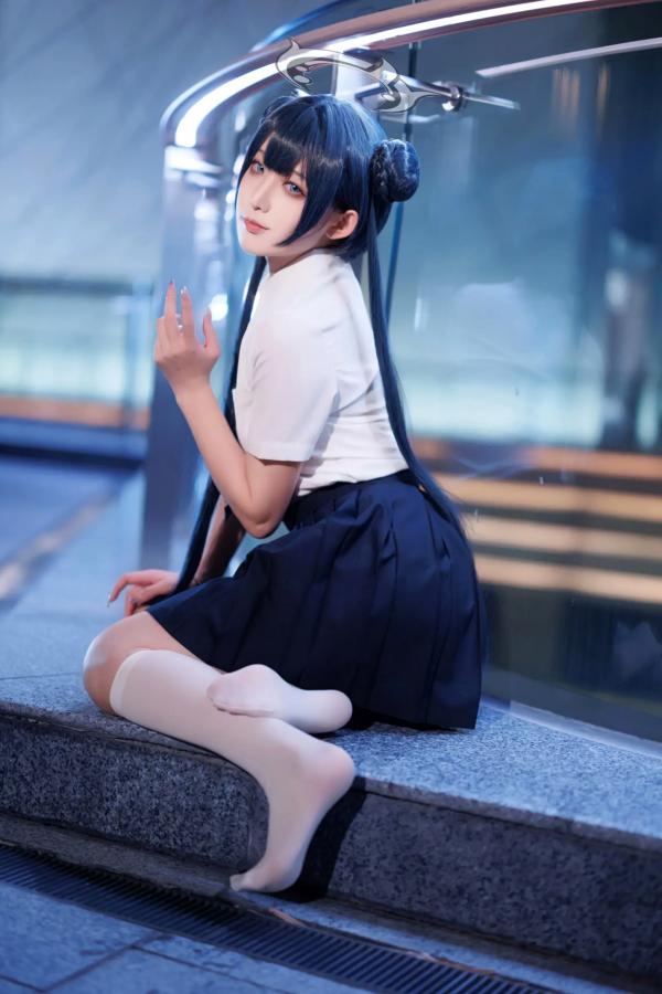    封疆疆v - 妃咲JK制服私房写真，蔚蓝档案夜景夜拍，清纯校服少女角色扮演[33P]第26张图片
