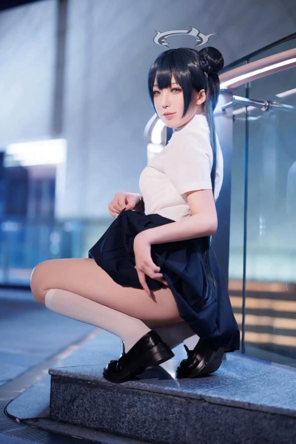    封疆疆v - 妃咲JK制服私房写真，蔚蓝档案夜景夜拍，清纯校服少女角色扮演[33P]第28张图片
