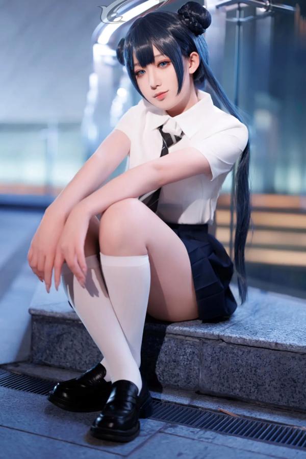    封疆疆v - 妃咲JK制服私房写真，蔚蓝档案夜景夜拍，清纯校服少女角色扮演[33P]第30张图片