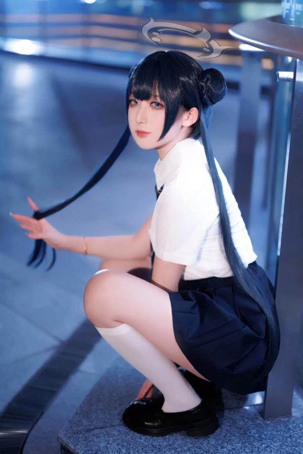    封疆疆v - 妃咲JK制服私房写真，蔚蓝档案夜景夜拍，清纯校服少女角色扮演[33P]第31张图片