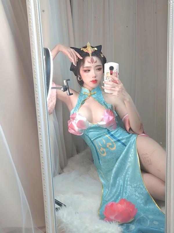    钛合金TiTi-杨玉环古风COSPLAY高叉旗袍绝美镜面私房诱惑第5张图片