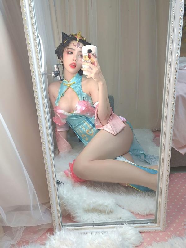    钛合金TiTi-杨玉环古风COSPLAY高叉旗袍绝美镜面私房诱惑第6张图片