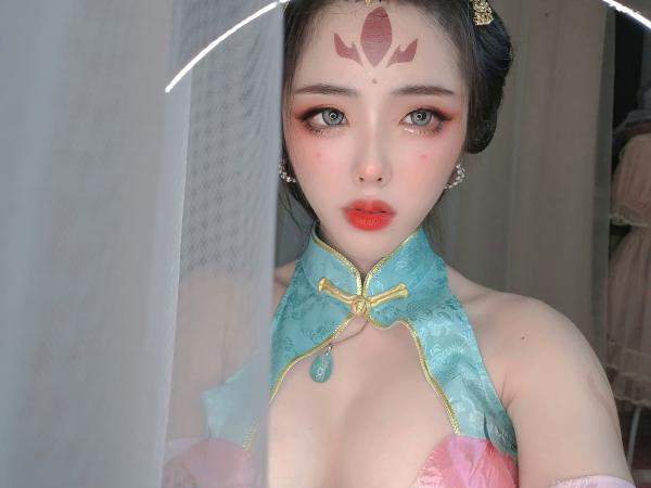    钛合金TiTi-杨玉环古风COSPLAY高叉旗袍绝美镜面私房诱惑第8张图片
