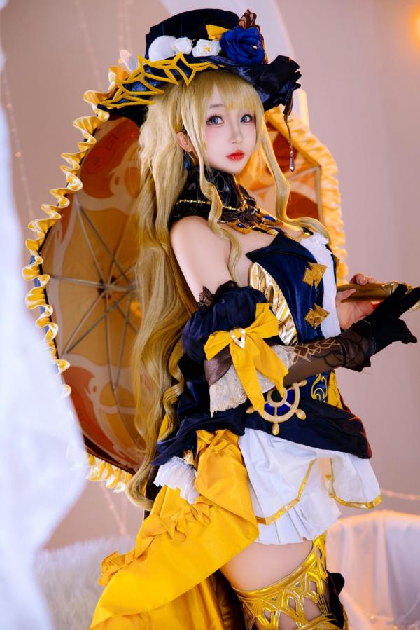    日奈娇《原神》娜维娅Cosplay精品写真，华丽礼服与私房性感视觉盛宴，角色还原与身材福利完美结合第6张图片