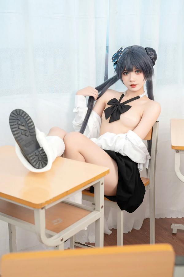    PoppaChan扮演蓝色档案岐沙希，JK校服诱惑教室私房，精致还原与大胆尺度碰撞，可爱与性感并存的绝美Cosplay佳作[40P]第11张图片