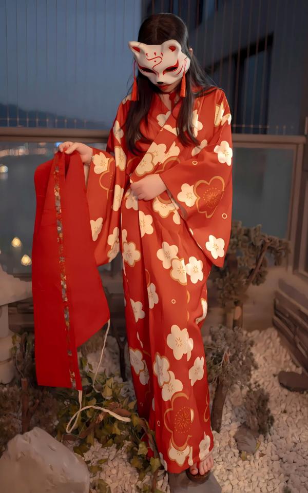    Bangni邦尼和服束缚写真：日式狐狸面具下的神秘诱惑，唯美与风情并存[93P]第1张图片