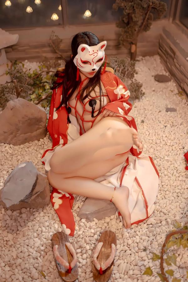    Bangni邦尼和服束缚写真：日式狐狸面具下的神秘诱惑，唯美与风情并存[93P]第6张图片