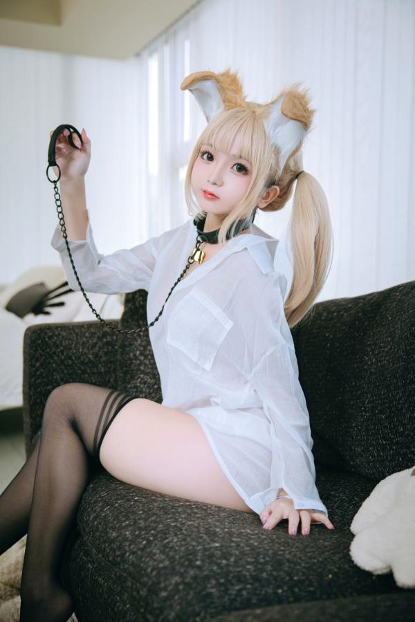    日奈娇-白色衬衫小狗角色扮演，甜美清纯与性感诱惑的极致碰撞第67张图片