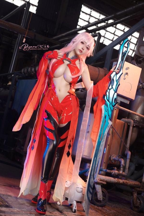    Byoru-Inori-Yuzuriha 楪祈Cosplay，超还原动漫红衣战装，极致性感，御姐风范，视觉盛宴第8张图片